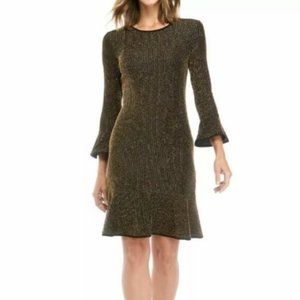 MICHAEL Michael Kors Striped BellSleeve Mini Dress